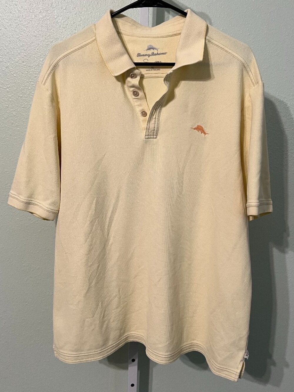 Tommy Bahama Cream-Yellow Supima Cotton Blend Men's Polo SZ XL